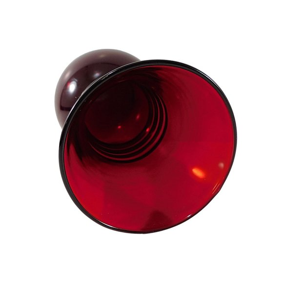 Vintage Anchor Hocking Vase Royal Ruby Red Harding R3345 Rings Art Deco Style - Picture 5 of 7